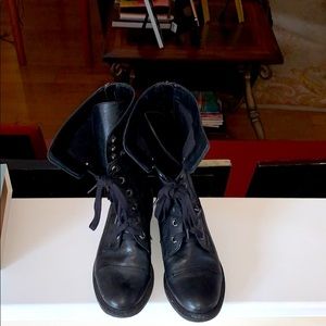 Sam Edelman Black Leather Combat Boots